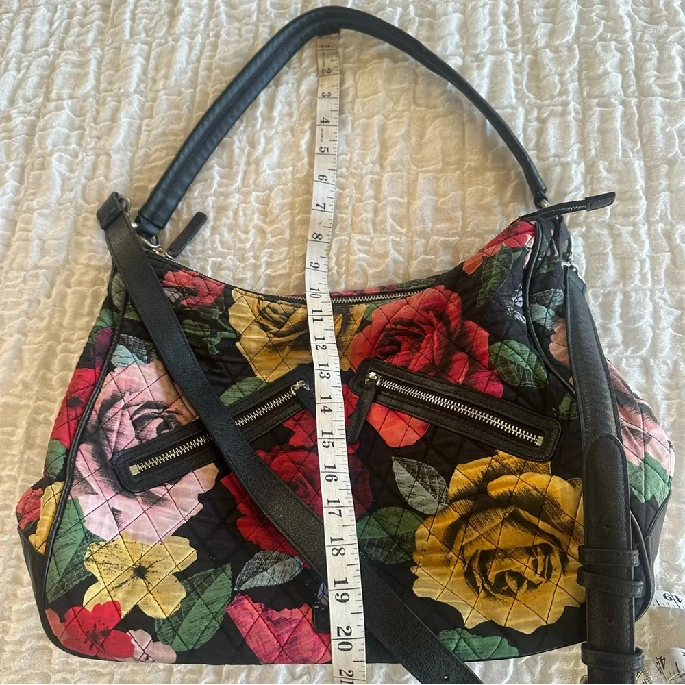 Vera Bradley Havana Rose Vivian Hobo Bag Retired Floral Quilted Large